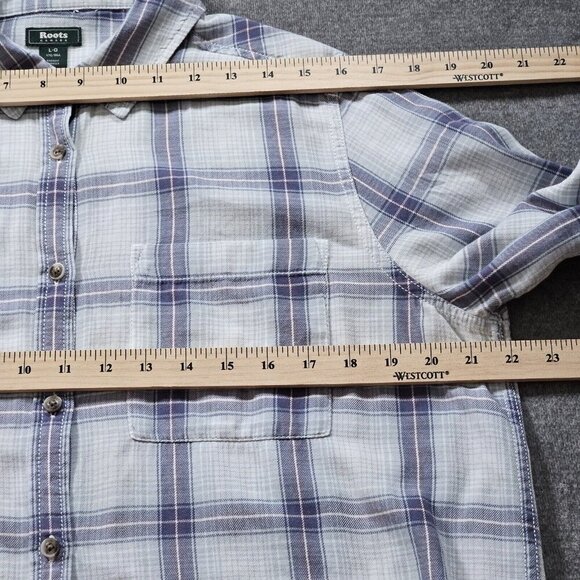 Roots Shirt Womens L Plaid Buttons Cotton LS Campus Gorpcore Western Boho - Picture 5 of 16